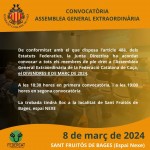 El 8 de març de 2024, Assemblea General Extraòrdinaria de la Federació Catalana de Caça